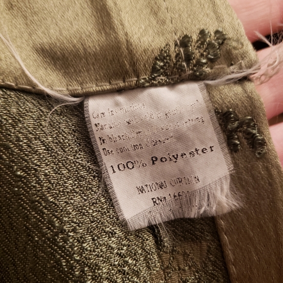 Sage green, national curtain, valence with fringe - Picture 2 of 2